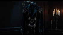 Manteau gothique victorien en velours noir