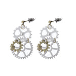 Antike Steampunk Ohrringe — Bronze-Zahnräder & Kette - Vignette | Steampunk Store