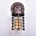 Industrial Steampunk Wall Sconce in Wrought Iron - The Loft Glow - Vignette | Steampunk Store