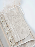 Beige Bardot Corset with Ruffles - Vignette | Steampunk Store