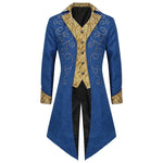 Redingote Bleue Homme - Broderies Or Victoriennes - Vignette | Steampunk Store