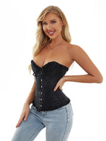 Sage Green Victorian Jacquard Corset - Vignette | Steampunk Store