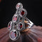 Steampunk ring<br> Silver Garnets