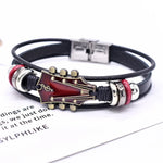 Bracelet Guitare Punk Rock en Similicuir - Vignette | Steampunk Store