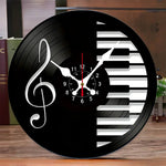 Horloge Vinyle Piano - Notes de Musique - Vignette | Steampunk Store