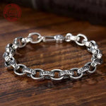 Bracelet Vajra Gravé Homme en Argent S925 - Vignette | Steampunk Store