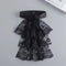 Women Victorian Jabot with Cuffs - Black and White Lace