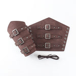 Braçadeiras Steampunk em Couro - Proteção de Braço Viking com Fivelas e Cordões - Vignette | Steampunk Store