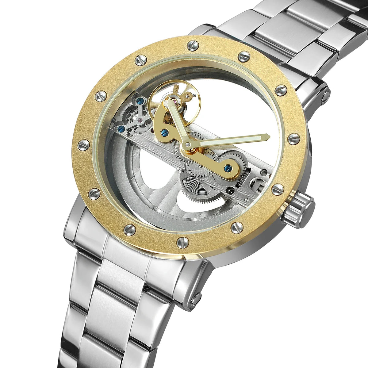 Montre Squelette Automatique MAB - Plaqué Or - 42 Mm - Garantie 2 Ans - Neuf