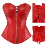 Punk-Korsett aus Kunstleder mit Reißverschluss – 10 Farben - Vignette | Steampunk Store