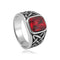Chevalière Rouge Celtique - Bague Punk Viking