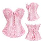 Sage Green Victorian Jacquard Corset - Vignette | Steampunk Store