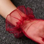 Luvas Curtas de Tule com Folhos - Cabaré Retro - Vignette | Steampunk Store