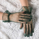 Luvas Curtas de Tule com Folhos - Cabaré Retro - Vignette | Steampunk Store