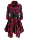 Robe Chemise Tartan Ceinturée - ourlet mouchoir, esprit grunge goth