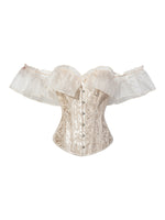 Beige Bardot Corset with Ruffles - Vignette | Steampunk Store