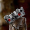 Gothic-Kronenring - Rote Steine