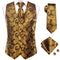 Masculino Dourado Steampunk Colete Phileas Fogg - Vitoriano Dourado Colete