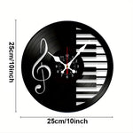 Horloge Vinyle Piano - Notes de Musique - Vignette | Steampunk Store
