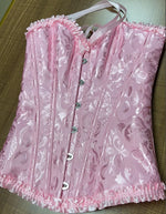 Sage Green Victorian Jacquard Corset - Vignette | Steampunk Store