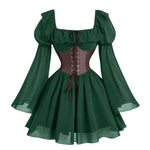 Robe Renaissance Médiévale Femme — Manches Longues Princesse à Taille Cintrée - Vignette | Steampunk Store