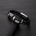 Bracelet Viking en Cuir Tressé et Acier - Vignette | Steampunk Store