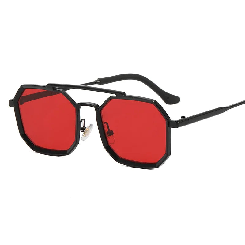 GIFIORE Lunettes de soleil hexagonales pour homme et femme vintage avec GIFIORE Lunettes de soleil hexagonales pour homme et femme vintage avec