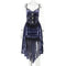 Robe Gothique Violette — velours royal et dentelle noire