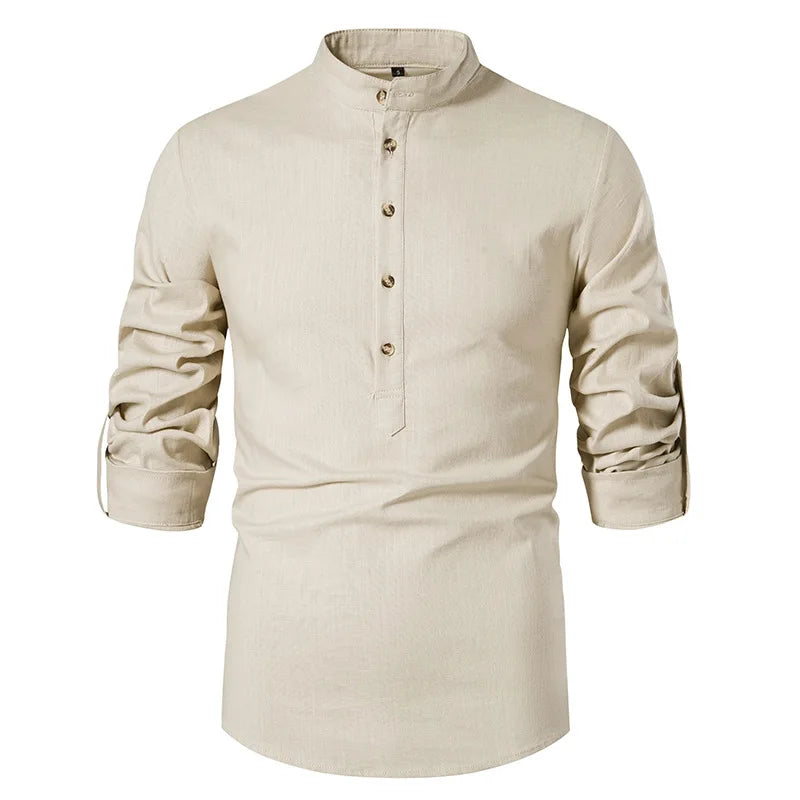 Manche Courte Chemise Col Colonel Chemise Col Officier Le Grenier Du Lin