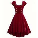 Sleeveless Red Velvet Dress - Timeless Elegance - Vignette | Steampunk Store