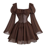 Robe Renaissance Médiévale Femme — Manches Longues Princesse à Taille Cintrée - Vignette | Steampunk Store