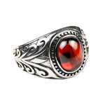 Men's Silver Garnet Ring - Medieval & Baroque - Vignette | Steampunk Store