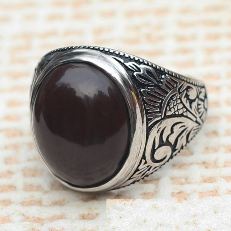 Men's Ring Black Stone Steampunk Store - Main Image