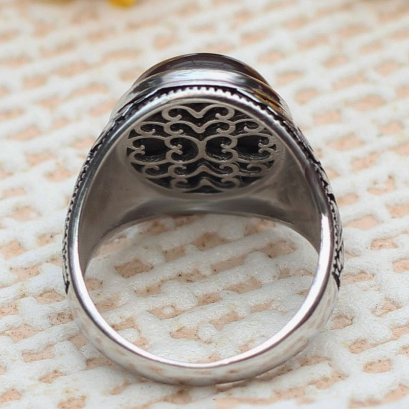 Bague Homme Pierre Noire Steampunk Store