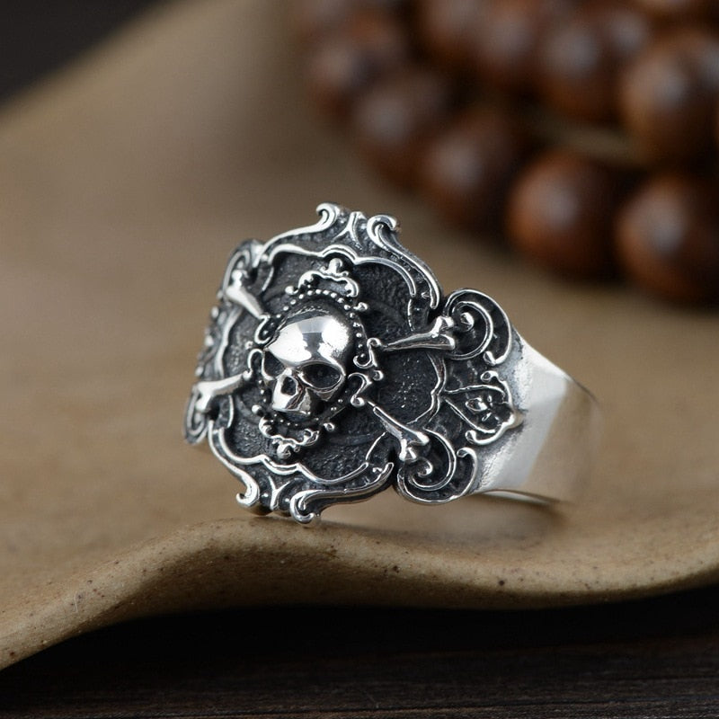 Bague Pirate Punk en Argent Steampunk Store