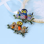 Steampunk brooch Crystal Owls - Vignette | Steampunk Store