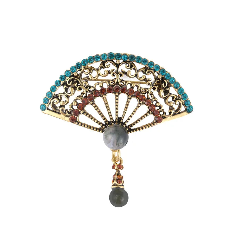 Grande broche ancienne unique des années 50, bijou fantaisie bel oiseau grue - France