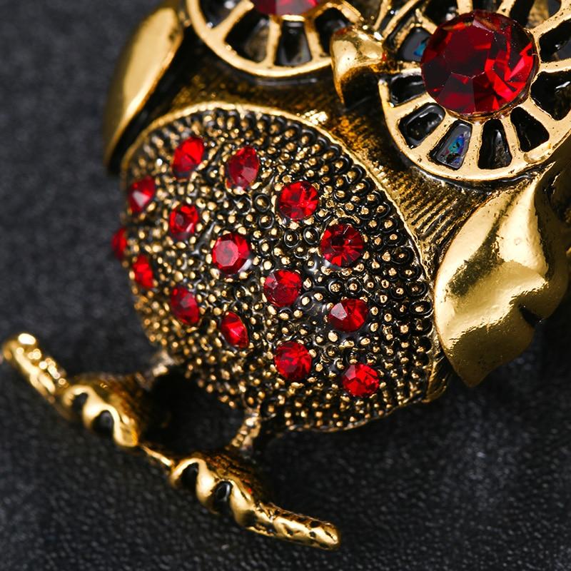 Broche Hibou Vintage En Bronze Argenté - Occasion - Décoratif Rétro
