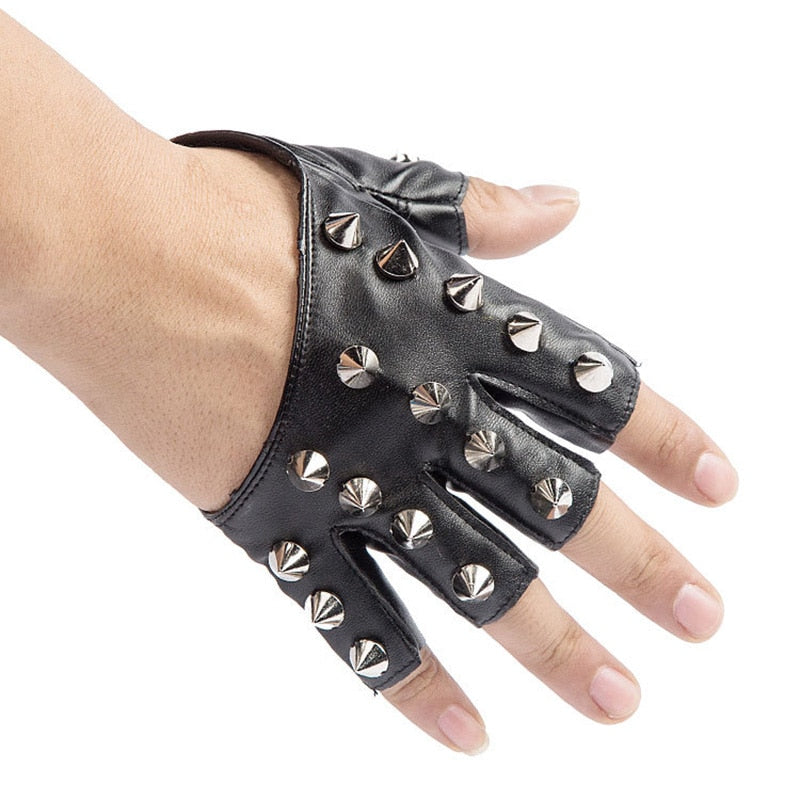 Gant De Conduite En Cuir Pu Unisexe Sans Doigts Disco Danse Rock Punk Gant De Conduite En Cuir Pu Unisexe Sans Doigts Disco Danse Rock Punk