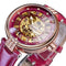 Women's Skeleton Automatic Watch - Red