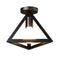 Black Industrial Bedroom Ceiling Light - Triangular