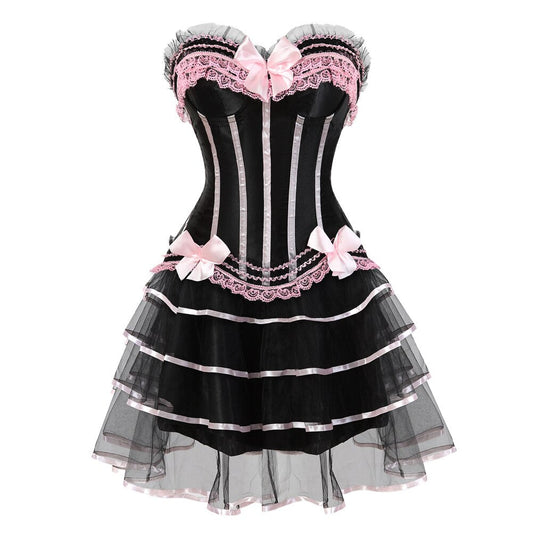 Robe Corset Rose et noir