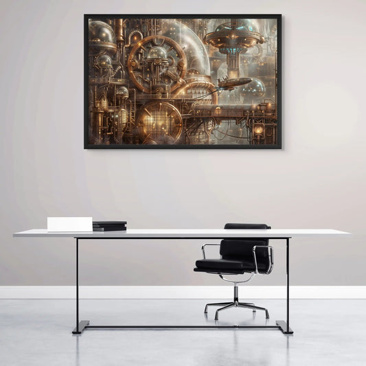 Tableau Steampunk Building - Voyage dans l'ère Industrielle Imaginaire