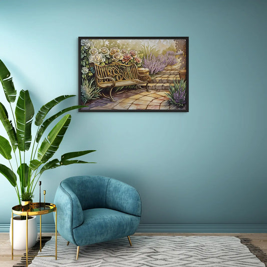 Tableau Fleurs Vintage - Jardin Anglais