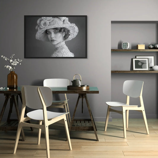 Tableau Noir et Blanc Vintage - Charme Victorien