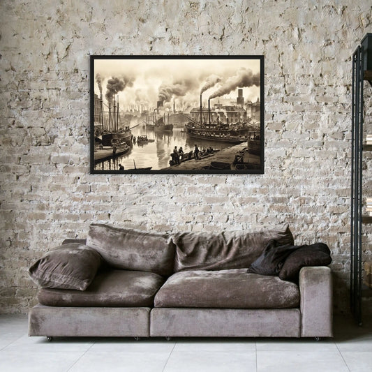 Tableau Vintage Industriel - Affiche Noir et Blanc