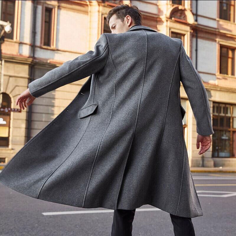 Trench Coat Homme élégant Pour L'hiver - Polyester, Classique, Toutes Occasions