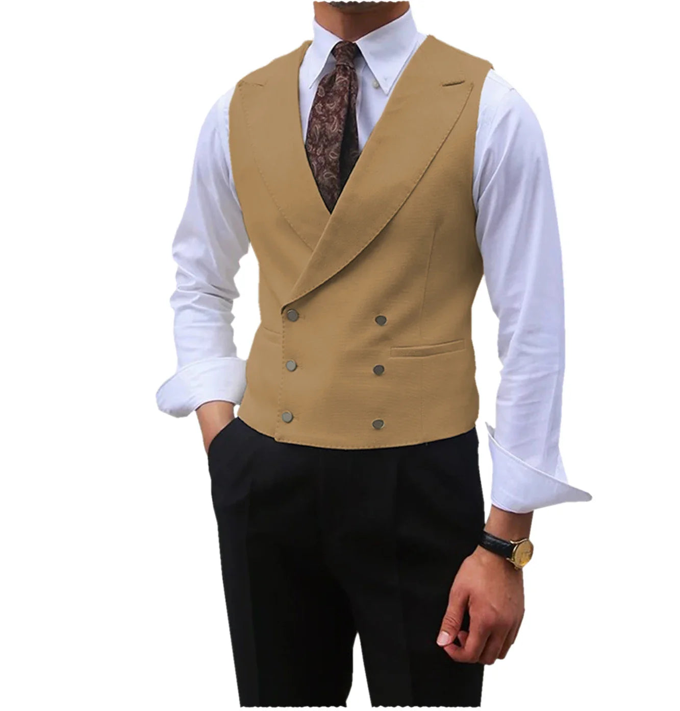 Gilet Traditionnel Homme Calzado Stockerpoint - Sans Manches, En Coton Et Velours - Col Brodé, Boutons Argent, Réglable - Style Bavarois élégant - 3