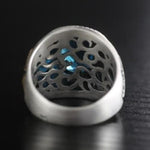 Men's Turquoise Silver Ring - Celtic Lamb - Vignette | Steampunk Store