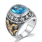Bague Argent Et Turquoise Homme